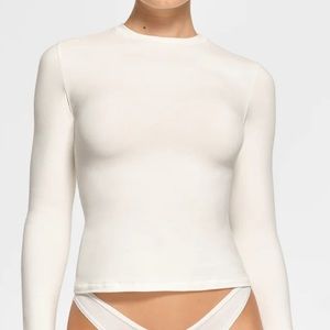 Skims cotton jersey long sleeve top